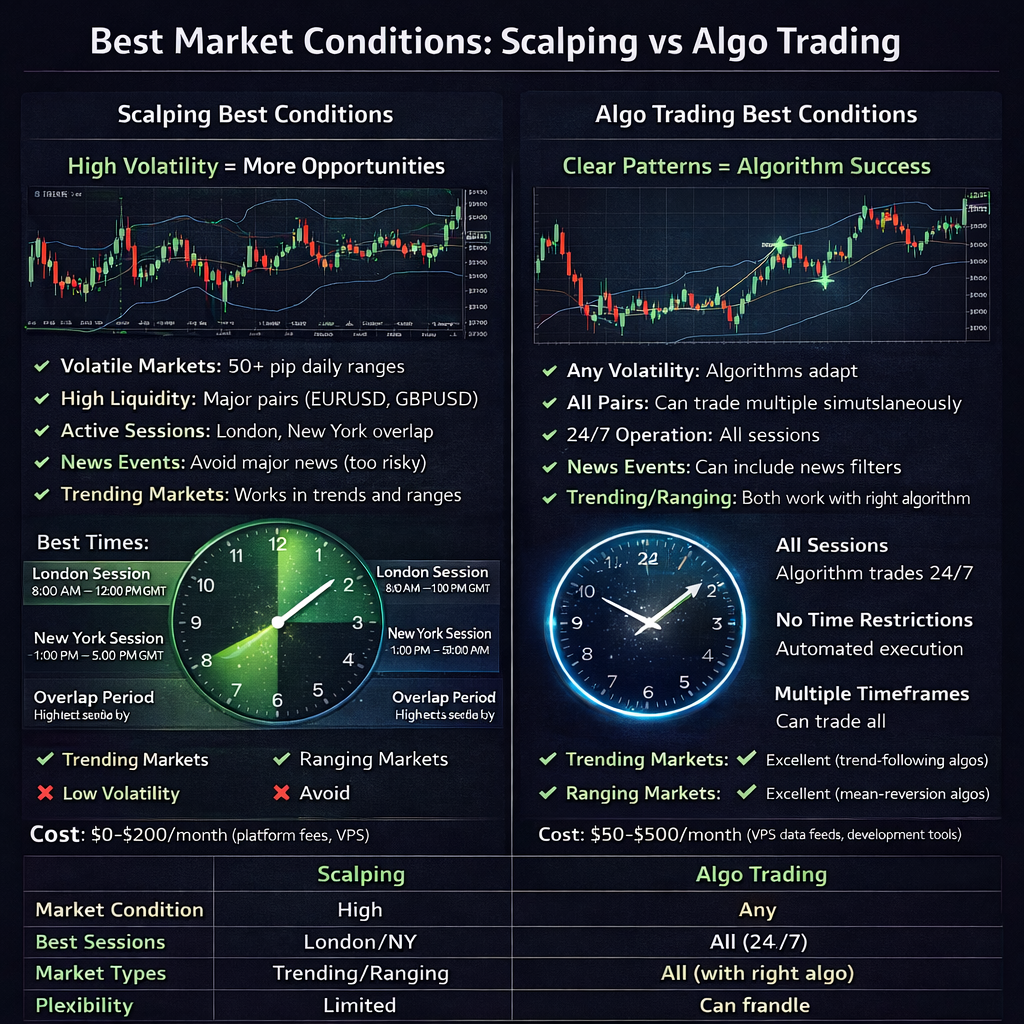 Best Market Conditions: Scalping vs Algo Trading