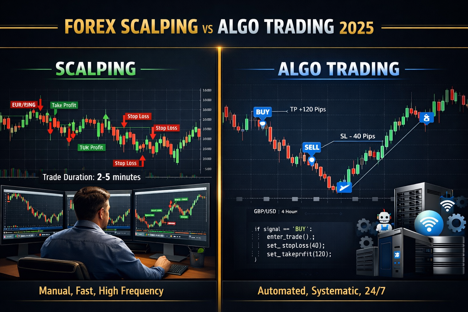 Forex Scalping vs Algorithmic Trading 2025 Comparison