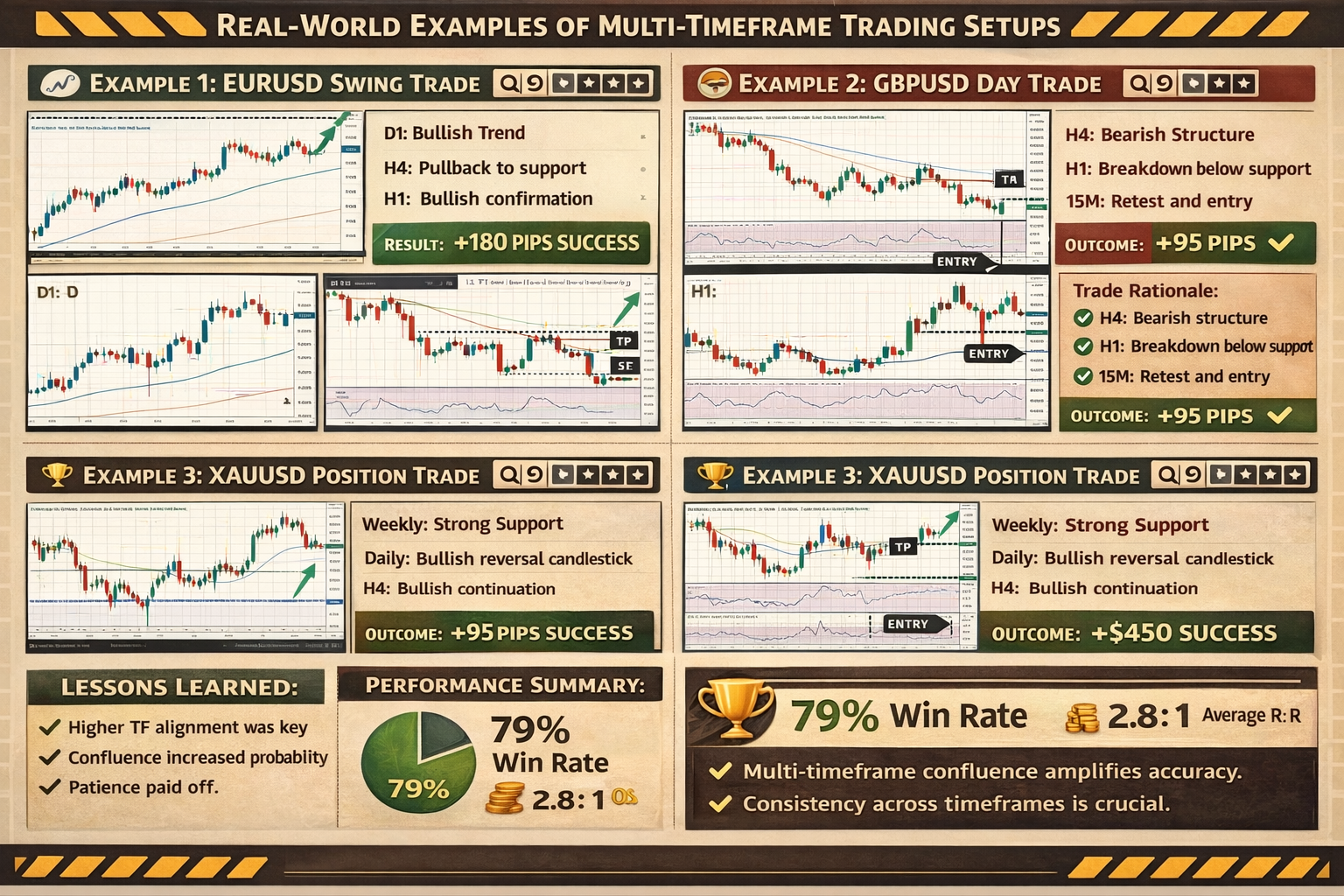 Real-world examples of profitable multi-timeframe trades